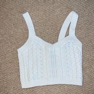 Intermix White Knit Cropped Tank